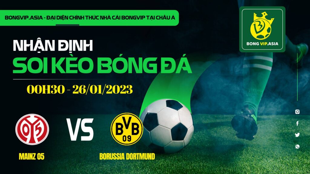 Soi kèo Bongvip Mainz 05 vs Borussia Dortmund